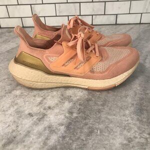 Adidas Ultraboost 21 Shoes Womens 8 Ambient Blush Primeblue Running Sneakers